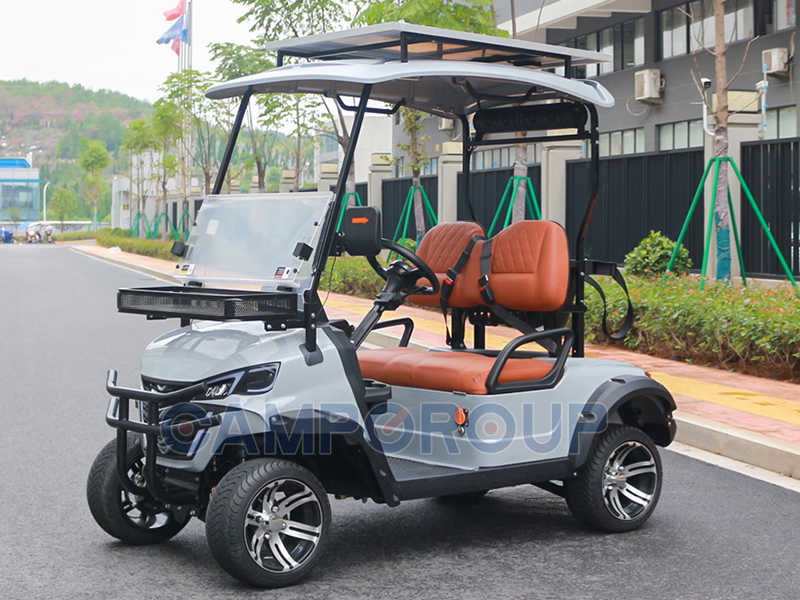 2 seat electric golf cart grey